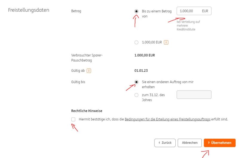 Wo finde ich den Freistellungsauftrag bei der ING Diba?